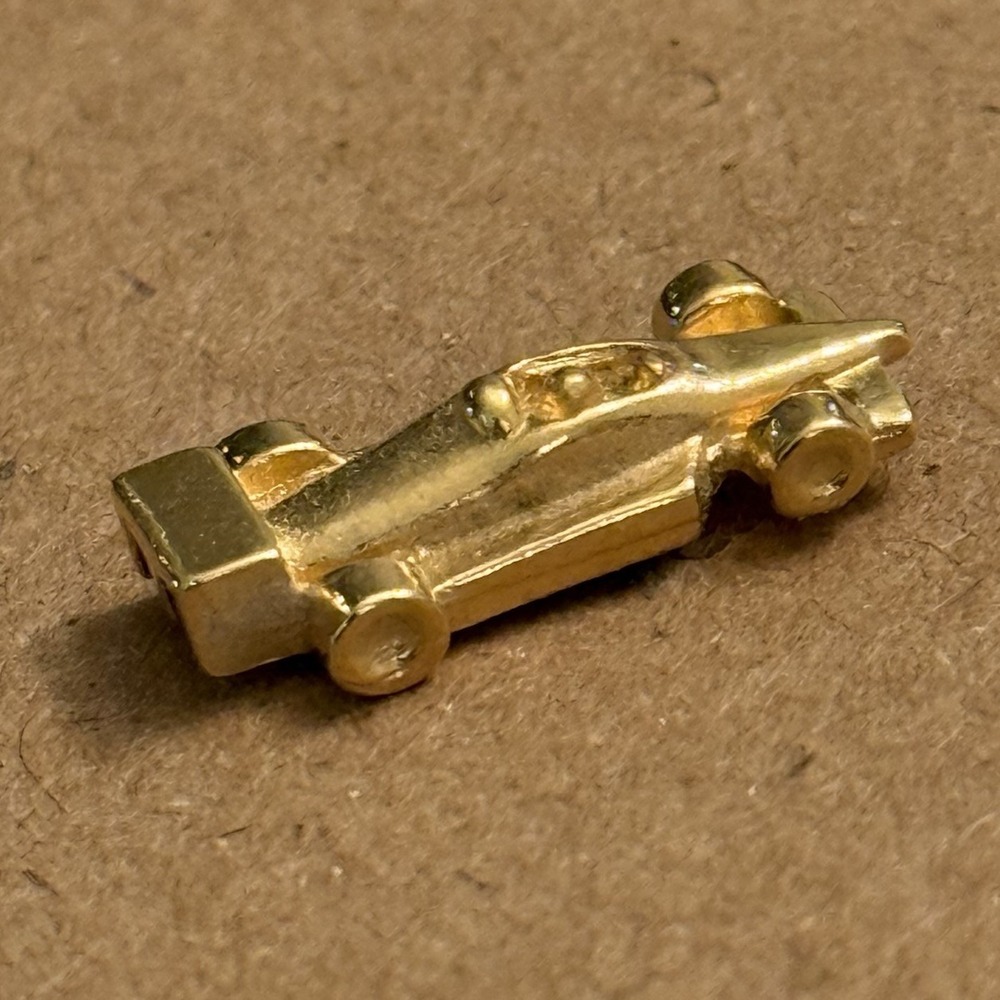 Formula One 1 Indy Race Car Open Wheel Single Seat Gold Tone Tie Tack Lapel Pin